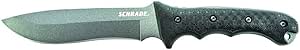 Schrade SCHF9 12.1in High Carbon Steel Fixed Blade Knife with 6.4in Kukri Point Blade and TPE Handle for Outdoor Survival, Camping and Bushcraft