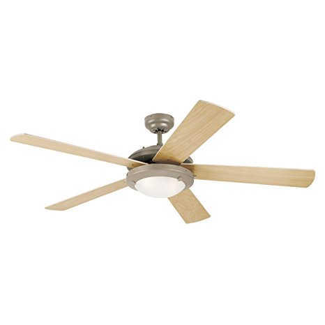 Westinghouse 7813665 Comet One-Light 52-Inch Five-Blade Ceiling Fan, Brushed Pewter with an Opal Globe