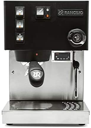 Rancilio Silvia Espresso Machine with Iron Frame and Stainless Steel Side Panels, 11.4 by 13.4-Inch (Black Updated 2020 w/ PID Installed)