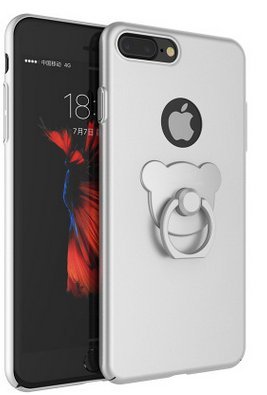 iPhone 7 plus case, Kewek (Bear ring) Drop Protection shell support Slim Thin Apple iPhone 7 plus 2016 (silver)