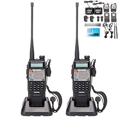 BaoFeng UV-5R Upgrade Version UV-5XP Extended Battery VHF UHF Two Way Radio 7.4v 8W Dual-band Walkie Talkie 2 Pack