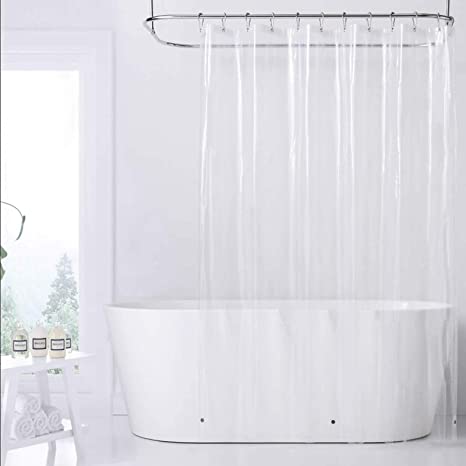 Clear Plastic Bathroom Shower Curtain Liner with 3 Magnets, Upgrade[72" x 72" 8G, 12Hooks, PEVA] Waterproof Plastic Curtain Liner with 12 Rust Proof Grommets Holes Plastic Shower Liner for Bathroom