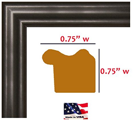 24x30 Custom Made Thin Black Picture Poster Frame Solid Wood .75 inch Wide Moulding
