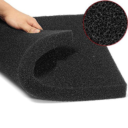 Generic Aquarium Biochemical Cotton Filter Foam Sponge for Fish Tank (50x50x4cm, Black), 1 Piece