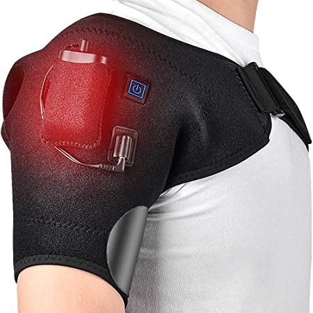 Wireless Heated Shoulder Wrap Shoulder Heating Pad Shoulder Pain Relief Frozen Shoulder Powered by Portable Charger