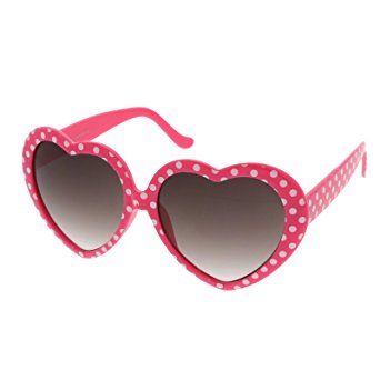 zeroUV - Women's Oversize Colored Mirror Lens Heart Shaped Sunglasses 55mm