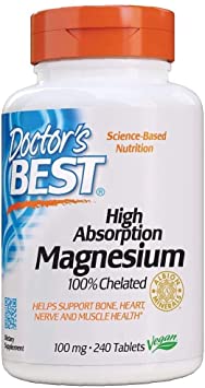 High Absorption Magnesium Glycinate Lysinate, 100% Chelated, Non-GMO, Vegan, Gluten & Soy Free, 100 mg, 240 Tablets