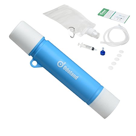 Odoland Camping Water Purifier - Filter to 0.01 Microns, Personal Outdoor Water Filter, Camping Gear Equipment for Outdoor Hiking Hunting Survival, Perfect Survival Gear, Hiking Gear