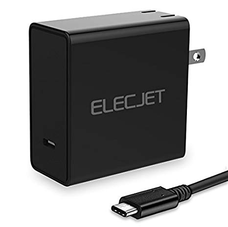 ELECJET USB Type C 45W Wall Charger with Power delivery PD for MacBook 12' Pro 2016, Google Pixel 2/Pixel/Pixel XL Galaxy S9/S9 /Note 8/S8/S8  More