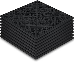 8 Pcs 12 x 12 in Stepping Stone for Garden Rubber Stepping Stone Tile Decorative Garden Mat Heavy Duty Tile for Outdoor Sturdy Step Retro Exquisite for Path Flowerbed Gravel Dirt Grass
