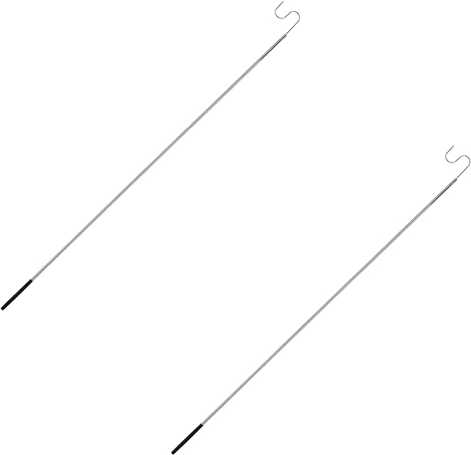 Organize It All 2 Pack Easy Reach Hook | Dimensions: 3.25 x 0.50 x 52.00 | Light Weight | Perfect for Reaching high Items | Closet Accessories | Sliver