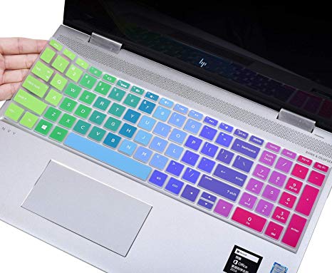 Colorful Keyboard Cover Compatible HP Envy x360 2-in-1 15.6" Laptop / 2019 2018 HP Pavilion x360 15.6” Series/HP Envy 17t Series/HP Envy 17 17t 17-AE 17-BS 17-BW 17-CA0011nr 17-BY0040N, Rainbow