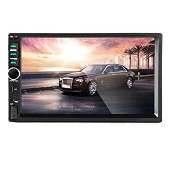 Efitty 7" Bluetooth Digital TFT Touchscreen In-Dash Car Stereo MP5 Player Support FM/SD/Aux Input Hands-free Power Output Remote control