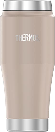 Thermos H1018SG4 16 Ounce Stainless Steel Travel Tumbler, Gray Plaid, Matte Stone Gray