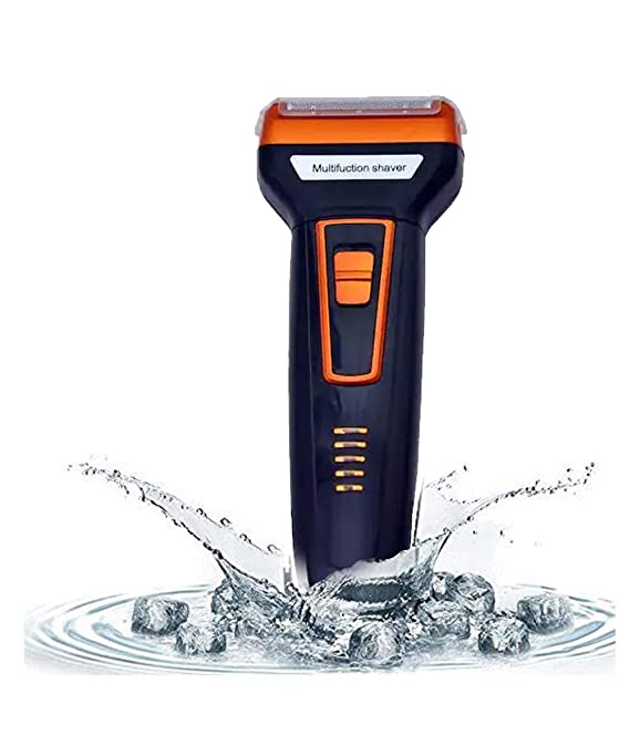 Bonum 3 in 1 Professional Rechargeable Beard, Nose Trimmer and Shaver, Clipper for Men (Orange)