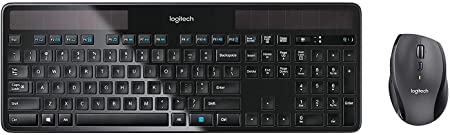 Logitech K750 Wireless Solar Keyboard Black for Windows Solar Recharging Keyboard (with Mouse)