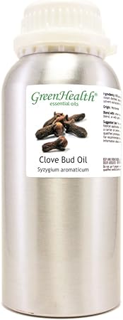 Clove Bud Essential Oil – 16 fl oz (473 ml) Aluminum Bottle w/Plug Cap – 100% Pure Essential Oil – GreenHealth