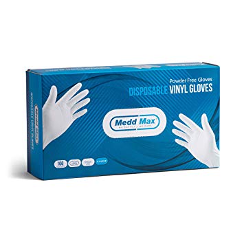 Disposable Vinyl Gloves Powder Free Latex Free Allergy Free Multi-Purpose Heavy Duty Super Strength Cleaning Gloves Food Grade Kitchen Gloves (100 Extra Large Gloves)