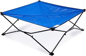 Coolaroo On The Go Cooling Elevated Dog Bed, Portable for Travel & Camping, Collapsible for Storage, King, Aquatic Blue