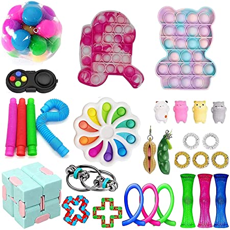 GBSELL 30 Pcs Fidget Toys Pack,Sensory Fidget Toy Sets,Cheap Fidget Toys Pack Relieves Stress Anxiety Fidgets Toy for Adults Kids