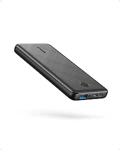 Anker PowerBank (PowerCore 10K), Pack de Batterie Compact 10 000 mAh avec Technologie de Recharge PowerIQ et USB-C, pour iPhone, iPad, Samsung Galaxy, Pixel, et Bien Plus Encore