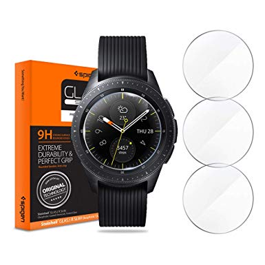 Spigen Tempered Glass Screen Protector Designed for Samsung Galaxy Watch 42mm (2018) (3 Pack)