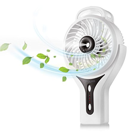 OPOLAR F304B Misting Rechargeable Handheld USB Fan with 2200mAh LG Battery (3 Settings, 3.9ft cable)Personal/Desk Cooling Fan for Home Office and Travel