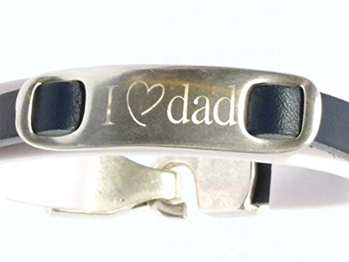 I LOVE DAD, personalized jewelry for dad, engraved leather bracelet, new dad gift, men bracelet, anniversary gifts for dad, FREE SHIPPING