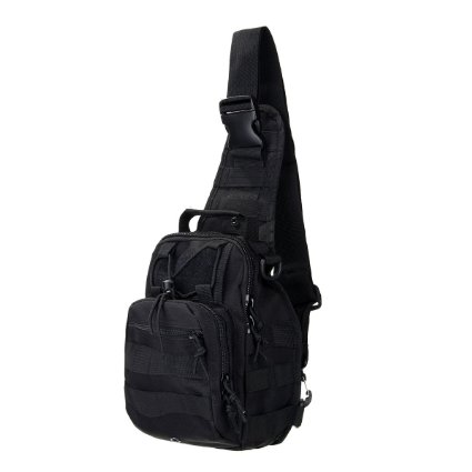 KING DO WAY Men's Nylon Casual Chest Pack Shoulder Crossbody Bag Riding Sports Multipurpose Daypack