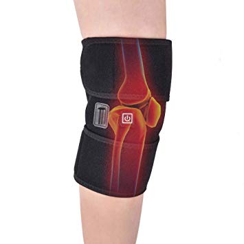 Heat Knee Pad, HailiCare Heated Knee Wrap Brace for Hot or Cold Therapy, Far Infrared Heating Therapy Knee Support for Knee Sprains, Joint Pain, Pain Relief for Men Women with USB Cable (1 PC)