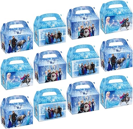 12Pcs Party Candy Box Gift For Frozen Party Supplies Frozen Theme Bags Kids Party Decoration