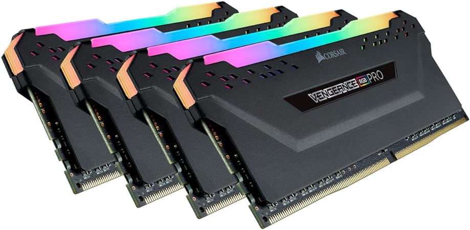 Corsair Vengeance RGB PRO 128GB (4x32GB) DDR4 3200 (PC4-25600) C16 Desktop Memory – Black (CMW128GX4M4E3200C16)