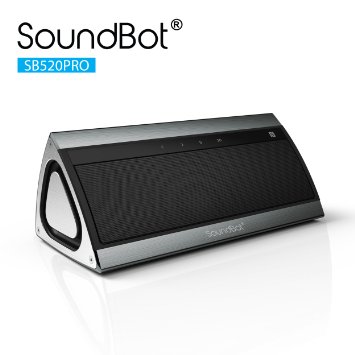 SoundBot® SB520PRO High-Performance 3D HD Bluetooth 4.0 Wireless Speaker w 15Hrs Music Streaming & Hands-Free Talk, Dual Membrane Passive Sub Woofer, 5W 5W 50mm Driver, Built-in Mic & 2200mAh Battery