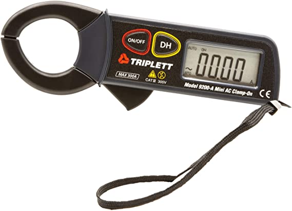 Triplett 9200-A Mini AC Digital Clamp-on Meter with Large Display (0-300 Amps)