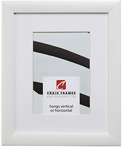 Craig Frames 23247812 14 x 22 Inch White Picture Frame Matted to Display a 11 x 17 Inch Photo