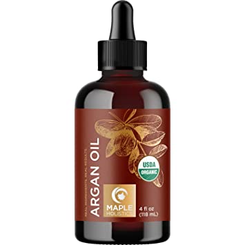 Certified Organic Argan Oil of Morocco - Organic Argan Oil for Hair Skin and Nails Cold Pressed and Unrefined - Organic Argan Oil for Face and Body Care and Organic Hair Oil for Dry Damaged Hair