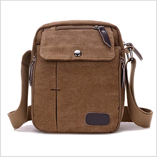 Men's Canvas Shoulder Messenger Rucksack Backpack School Travel Messenger/Satchel Bag
