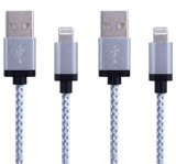 Atill TM White Inovation-series 2 Pack 10ft extra long Premium Nylon Braided Tangle - Free USB Cable 8pin cord Charger with Aluminum Connector Heads Accelerated the charging speed and data transfer for iPhone 5 5C 5S iphone 6 6 Plus iPad Air Mini  Mini2 iPad 4th Generation iPod 5thand iPod Nano 7th Generation Compatible with iOS8 No Annoying Error Messages - One-year Limited Guaranteed White10FT