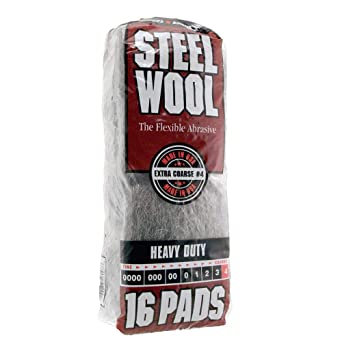 Steel Wool, 16 pad, Extra Coarse Grade #4, Rhodes American, Heavy Duty Steel Wool