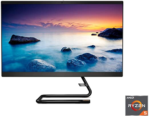 Lenovo IdeaCentre AIO 3, 24" All-in-One Computer, AMD Ryzen 5 4500U Mobile Processor, Integrated Graphics, 16GB DDR4, 512GB M.2 Name SSD, DVD RW Drive, Windows 10, F0EW005SUS, Business Black