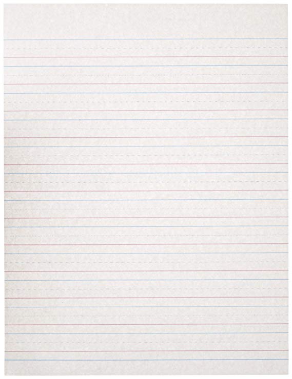 School Specialty Handwriting Paper - 1/2 Rule, 1/4 Dotted, 1/4 Skip - 8 x 10 1/2 inch - 500 Sheets