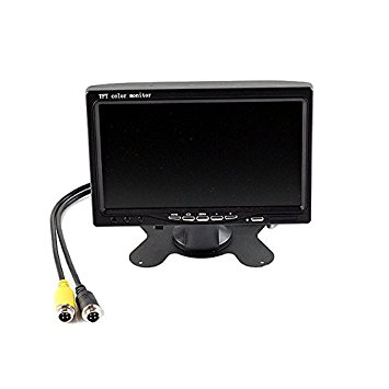 HitCar 7 inch HD 4Pin Parking Dashboard Monitor for Bus Truck Caravan with Shock and Water Proof Plug 800x480 LED Screen