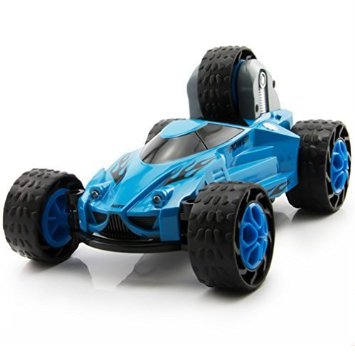 Zhencheng Cool 5 Wheeled RC Terrain Tumbling Stunt Rolling Car,with batteries,Blue