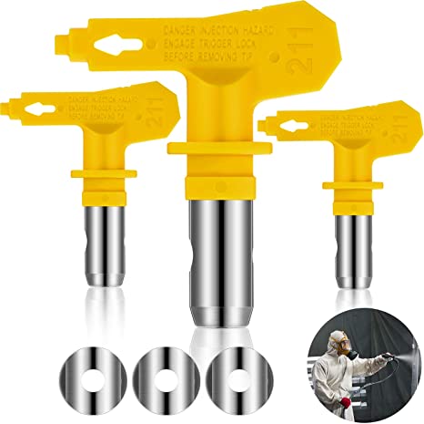 3 Pieces Reversible Airless Sprayer Tip Airless Paint Spray Guns and Airless Sprayer Spraying Machine Parts for Homes Buildings Decks or Fences (211)