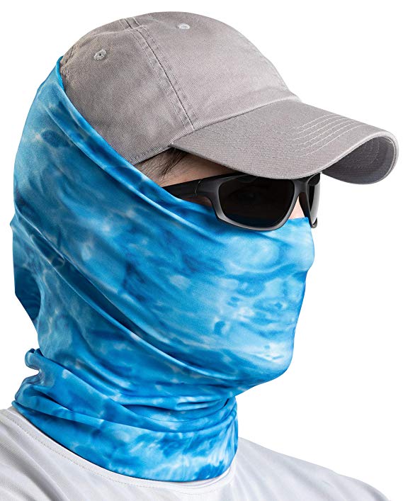 Aqua Design Neck Gaiter: Camo UPF 50  Sun Protection Tube Half Mask for Men