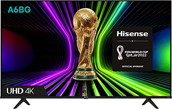 Hisense 55A6BGTUK (55 Inch) 4K UHD Smart TV, with Dolby Vision HDR, DTS Virtual X, Youtube, Netflix, Disney  , Freeview Play and Alexa Built-in, Bluetooth and WiFi (2022 NEW)