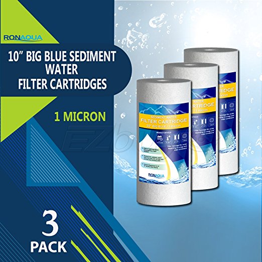 3PP-10B 1-Micron Big Blue Whole House Water Filter Sediment, 10-Inch, 3-Pack