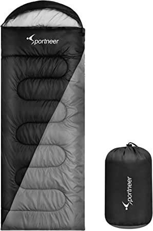 Camping Sleeping Bag for Adults: Sportneer 3 Season Warm Weather Waterproof Lightweight Sleeping Bag for Kids Backpacking Sleeping Bags for Adult Boys Girls Camping Hiking Outdoor Travel