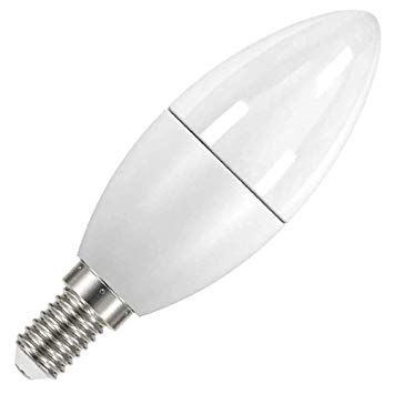 PowerSave 4 Pack of Quality A Rated LED Candle Shape Energy Saving Light Bulbs ~ E14 SES Small Edison Screw Fitting ~ 6w=40w Replacement (470 Lumen) ~ 2700k Warm White ~ S8228
