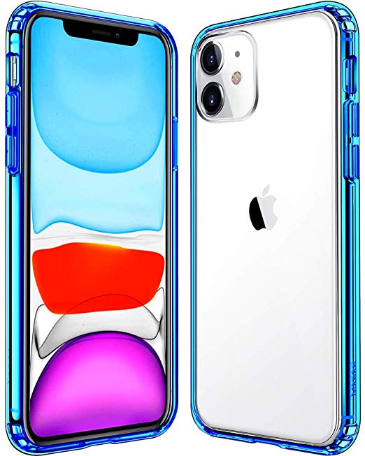 Mkeke Compatible with iPhone 11 Case, Clear iPhone 11 Cases Cover for iPhone 11 6.1 Inch-Blue